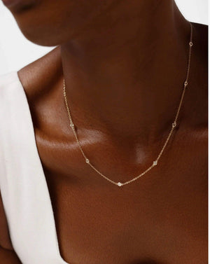 Stunning Diamond Bezel Station Necklace for Timeless Elegance.