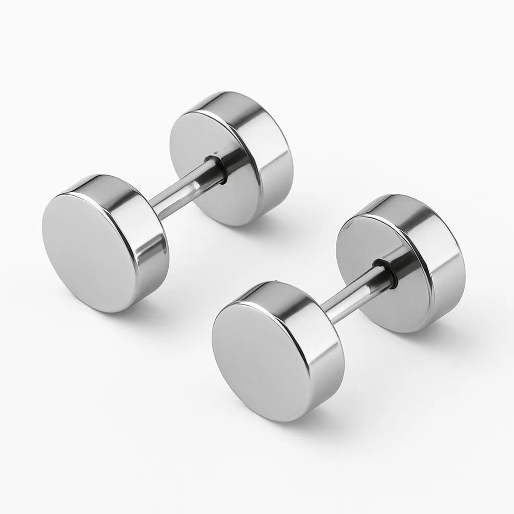 Faux Plug Surgical Steel Stud Earrings Illusion Gauge, 4 Colors