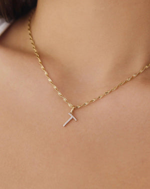 Elegant Diamond Initial Pendant - Personalize Your Style!.