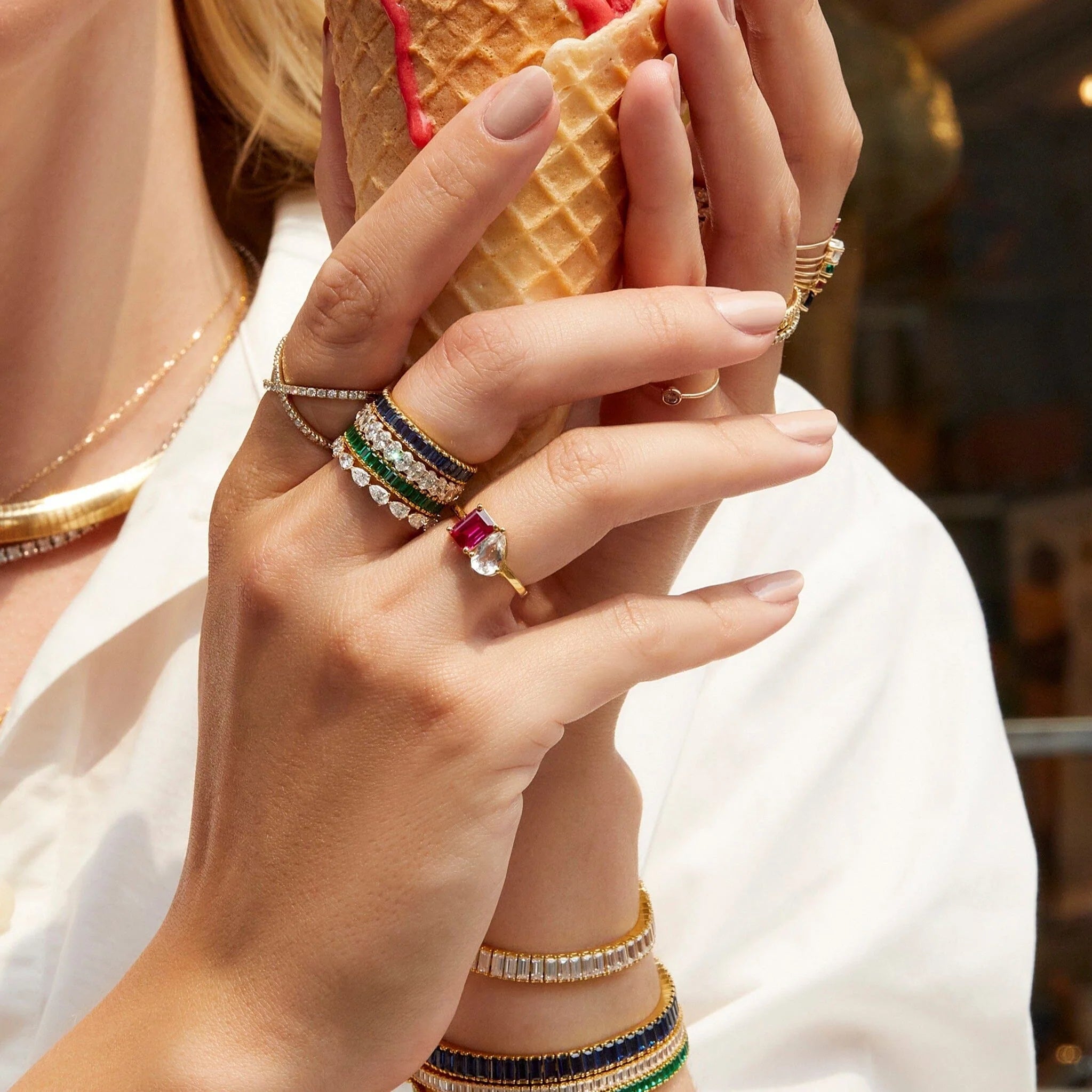Toi Et Moi Gemstone Classic Ring NikNenz™ Premium Gold & Diamonds