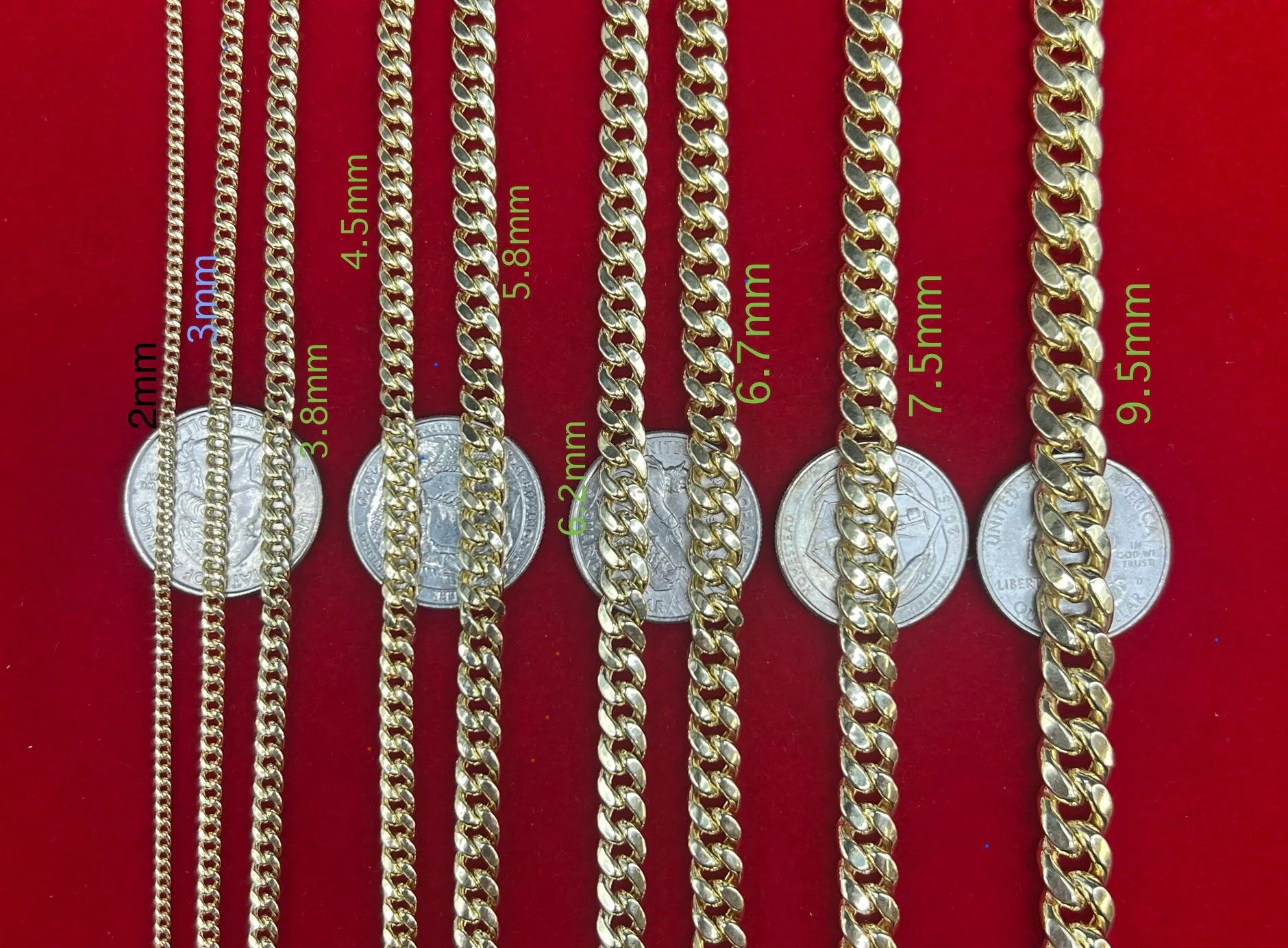 10K Real Gold Miami Cuban Chain Bracelet , 10K Yellow Gold 3-11.5 Mm Men and Women,10K Gold Chain,10K Real Gold Miami Cuban Bracelet