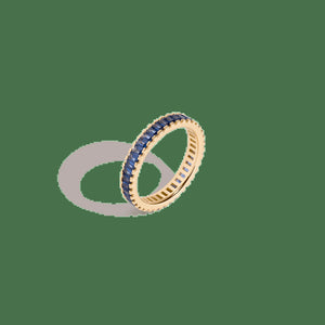 Lab Grown Blue Sapphire Baguette Eternity Ring NikNenz™ Premium Gold & Diamonds