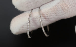 Diamond Hoop Earrings | Hoop Earrings | Womens Big Diamond Earrings | Silver Hoop Earrings with Diamonds | Womens Hoop Earrings | Earrings