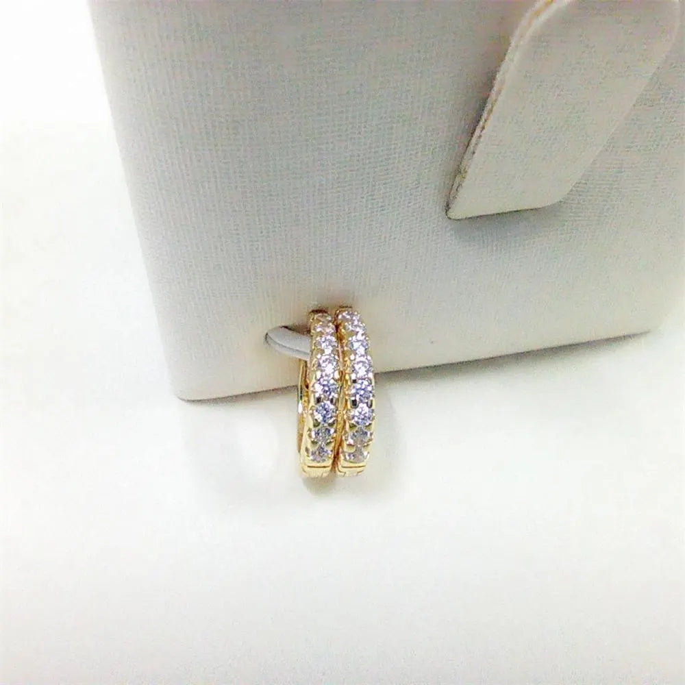 Pandora Moments Sparkling Huggie Gold Hoop Earrings