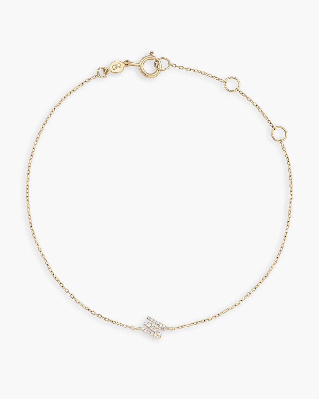 14K Diamond Pavé Alphabet Bracelet