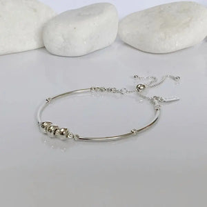 Calming Sterling Silver Fidget Bracelet - Perfect Sensory Stress Relief Jewelry Gift.