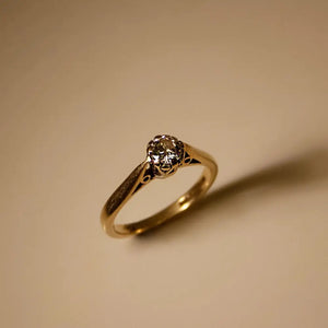 Cathedral - Gold and Solitaire Diamond Engagement Ring