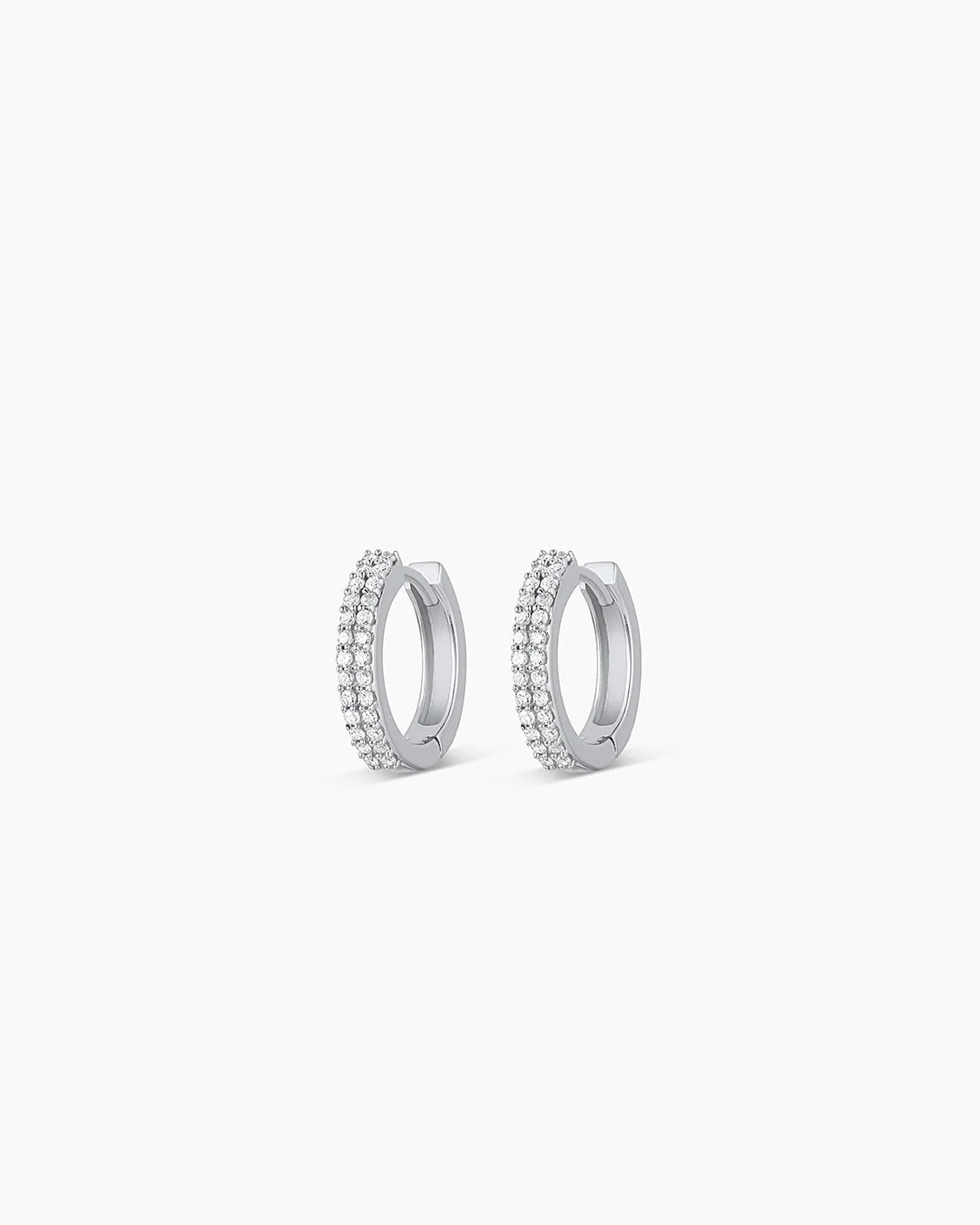 14K Diamond Double down Huggies