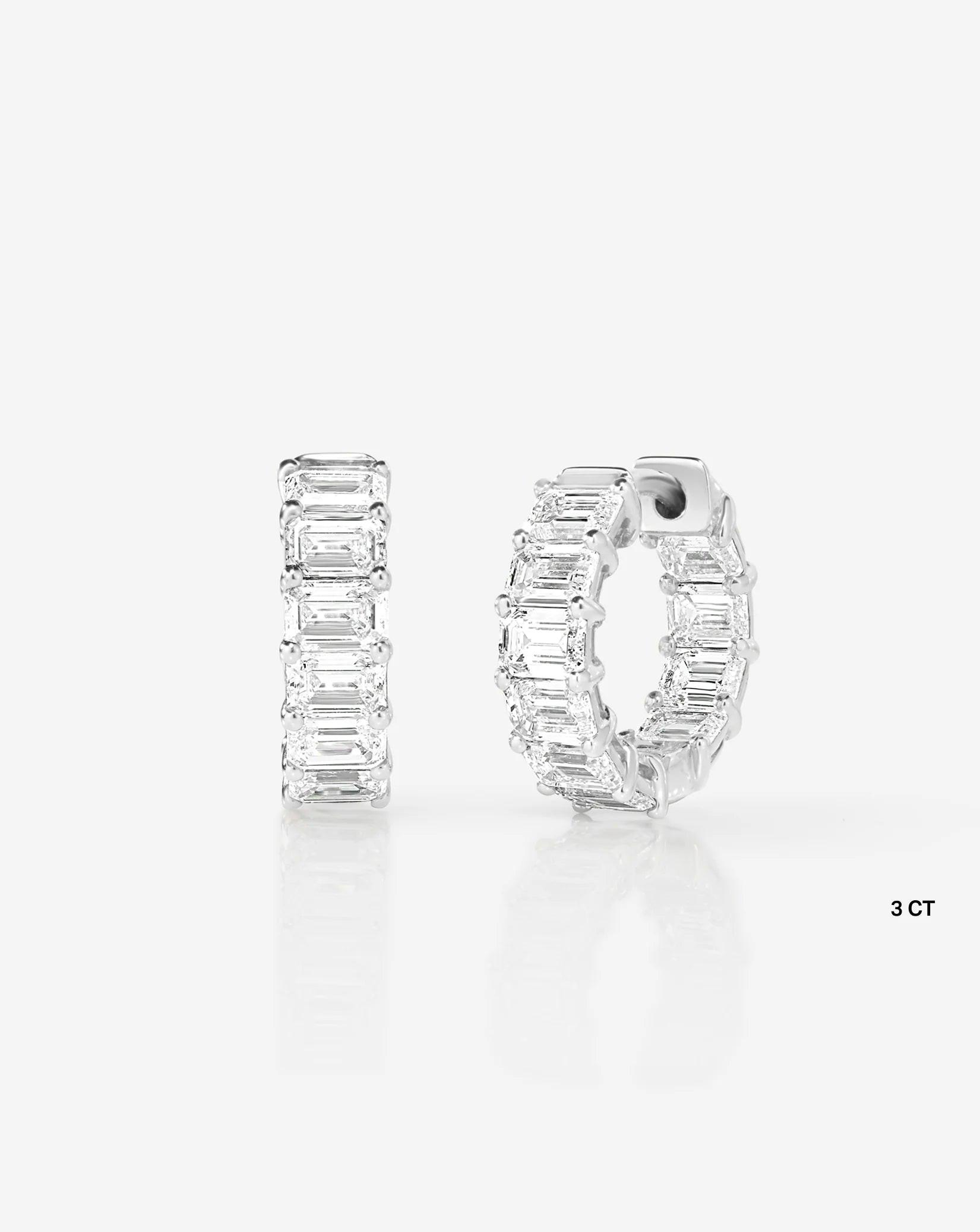 Stunning Emerald Lab Diamond Huggies - Elevate Your Style!.
