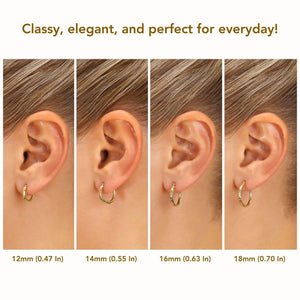 Stunning 10K Yellow Gold Hand-Engraved Diamond-Cut Hoop Earrings - Made in the USA!.