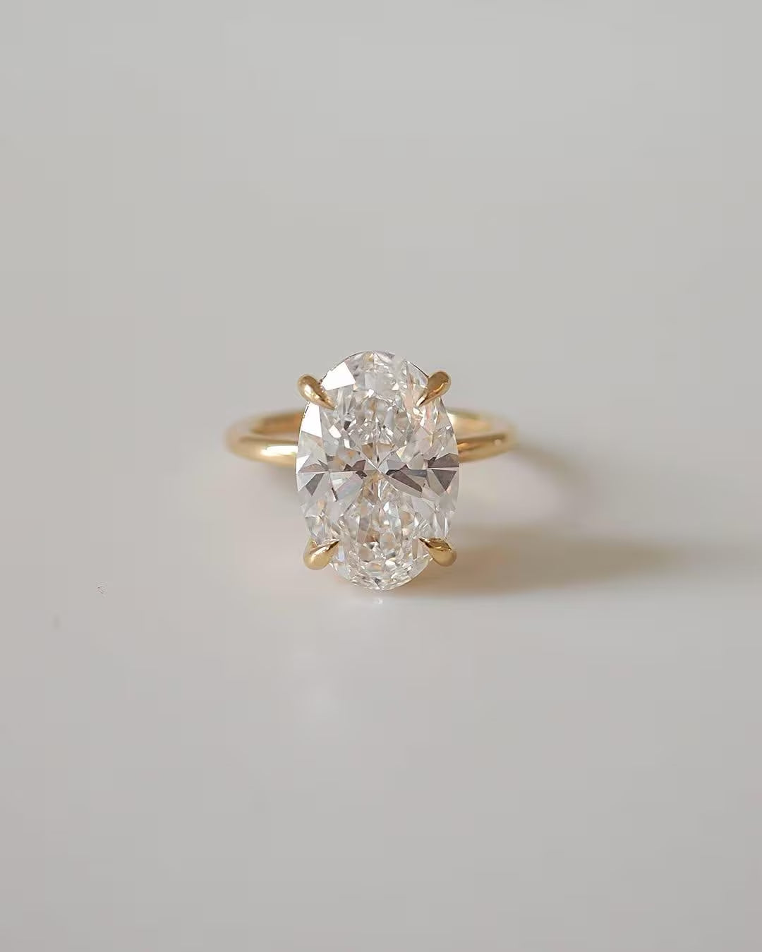 Oval Moissanite Engagement Ring, 14K Gold Solitaire Wedding Ring, Anniversary Ring for Her, Promise Ring, Bridal Set Ring, Rings for Women