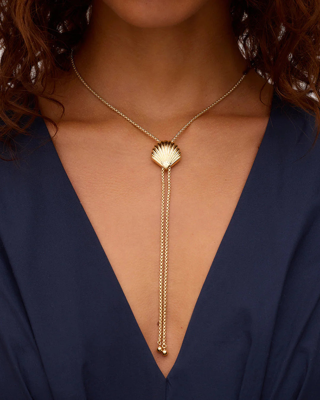 Scallop Bolo Necklace NikNenz™ Premium Gold & Diamonds