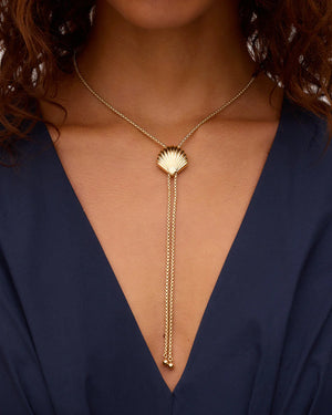 Scallop Bolo Necklace NikNenz™ Premium Gold & Diamonds