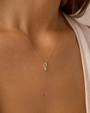 Lab Grown Diamond Halo Charm Necklace NikNenz™ Premium Gold & Diamonds