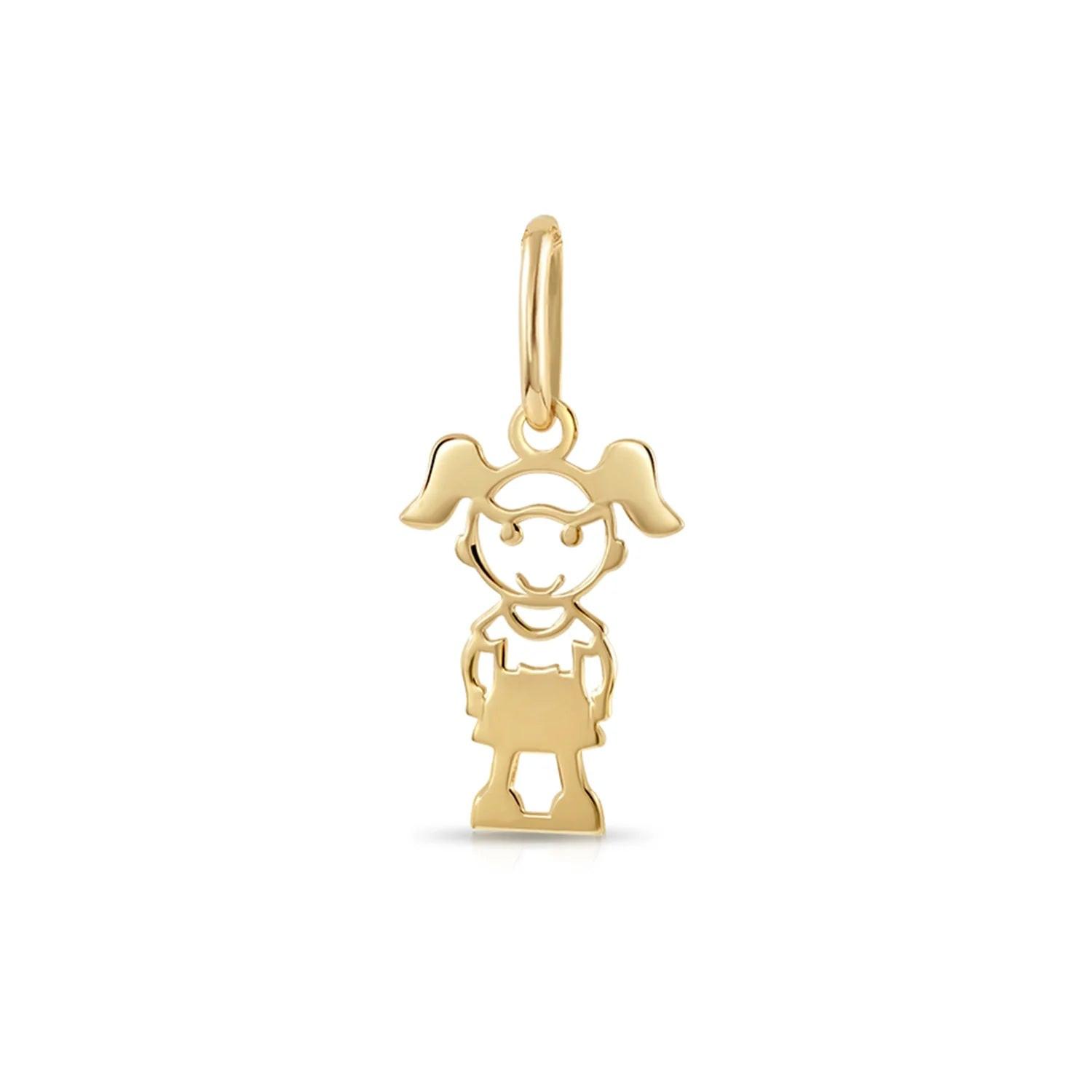 Stunning 14K Yellow Gold Little Girl Pendant Necklace - Perfect Gift for Her!.