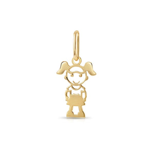 Stunning 14K Yellow Gold Little Girl Pendant Necklace - Perfect Gift for Her!.