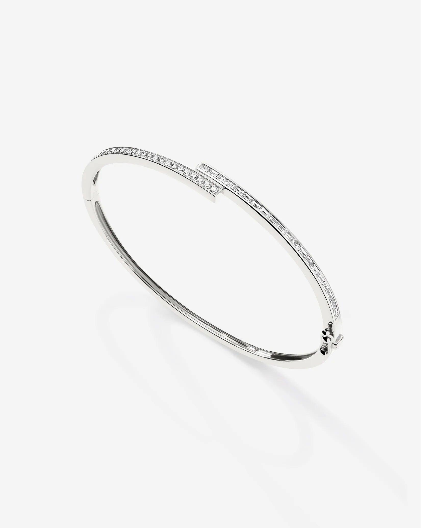 Elegant Baguette and Round Diamond Wrap Bangle.