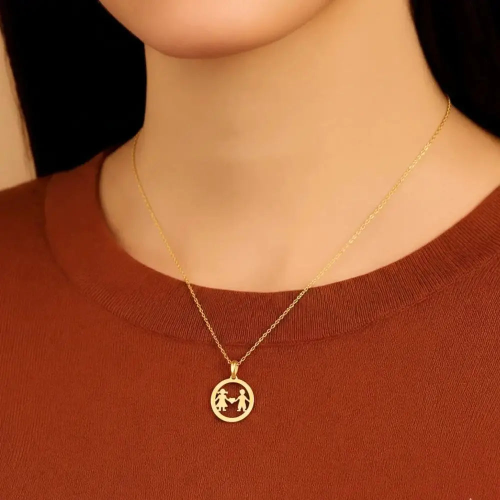 Charming 14K Yellow Gold Heart Pendant Necklace for Boys & Girls.