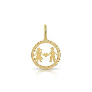 Charming 14K Yellow Gold Heart Pendant Necklace for Boys & Girls.