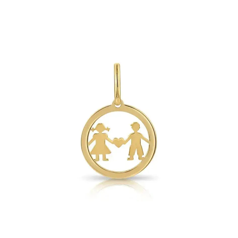 Charming 14K Yellow Gold Heart Pendant Necklace for Boys & Girls.