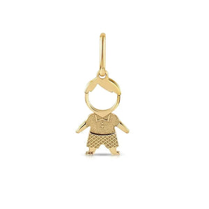 Charming 14K Yellow Gold Little Boy Pendant Necklace with 18" Chain - A Perfect Gift!.