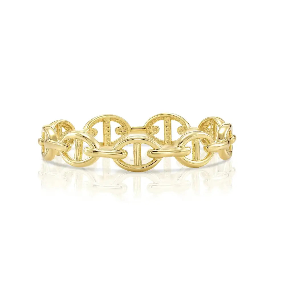 Chic 14K Gold Mariner Chain Link Ring - Nautical Statement for Luxurious Gifts & Everyday Style.