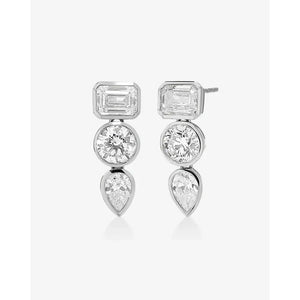 Chic Bezel Mixed Shape Drop Earrings - Elevate Your Style!.