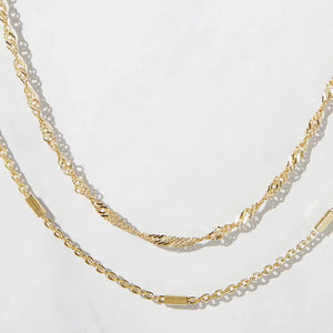 Chic Dainty Bracelet Duo - Minimalist Gold & Silver Delicate Set of 2.