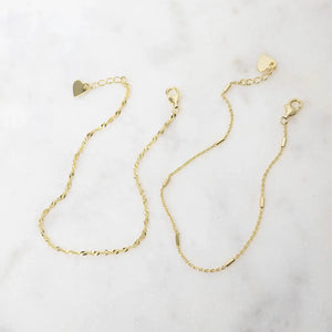 Chic Dainty Bracelet Duo - Minimalist Gold & Silver Delicate Set of 2.