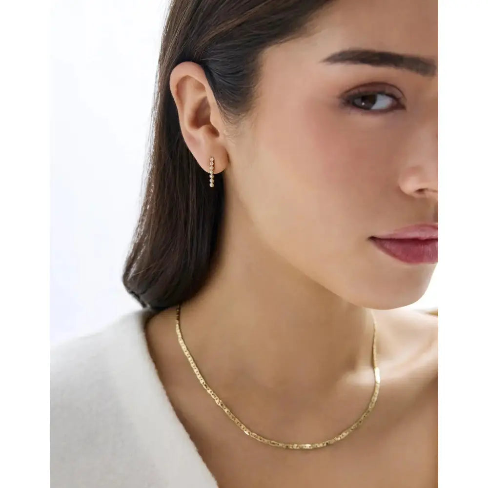 Chic Mini Tennis Drop Earrings for a Touch of Elegance.