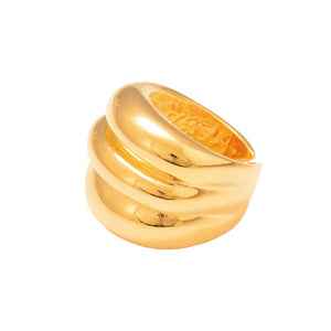 CHUNKY GOLD RIPPLE RING