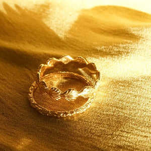 Coral Stacking Ring 18Ct Gold Plate