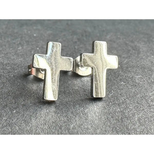 Cross Stud Surgical Steel Earrings Black, Silver & Gold