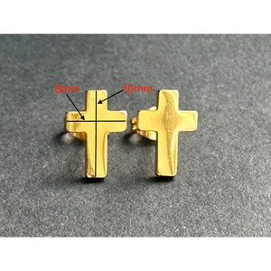 Cross Stud Surgical Steel Earrings Black, Silver & Gold