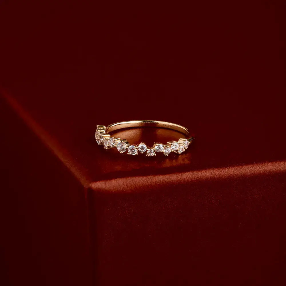 Crystal Scatter Band Ring in Gold