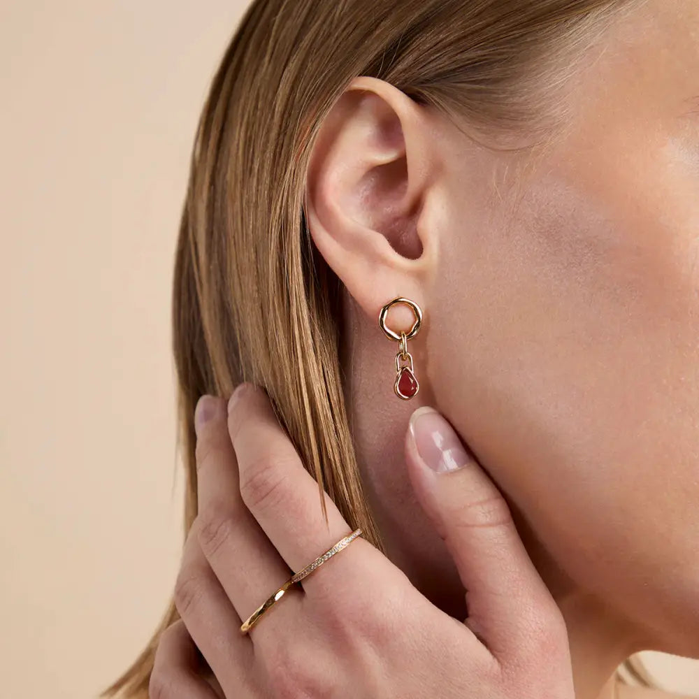 Crystal Stacking Ring in Gold