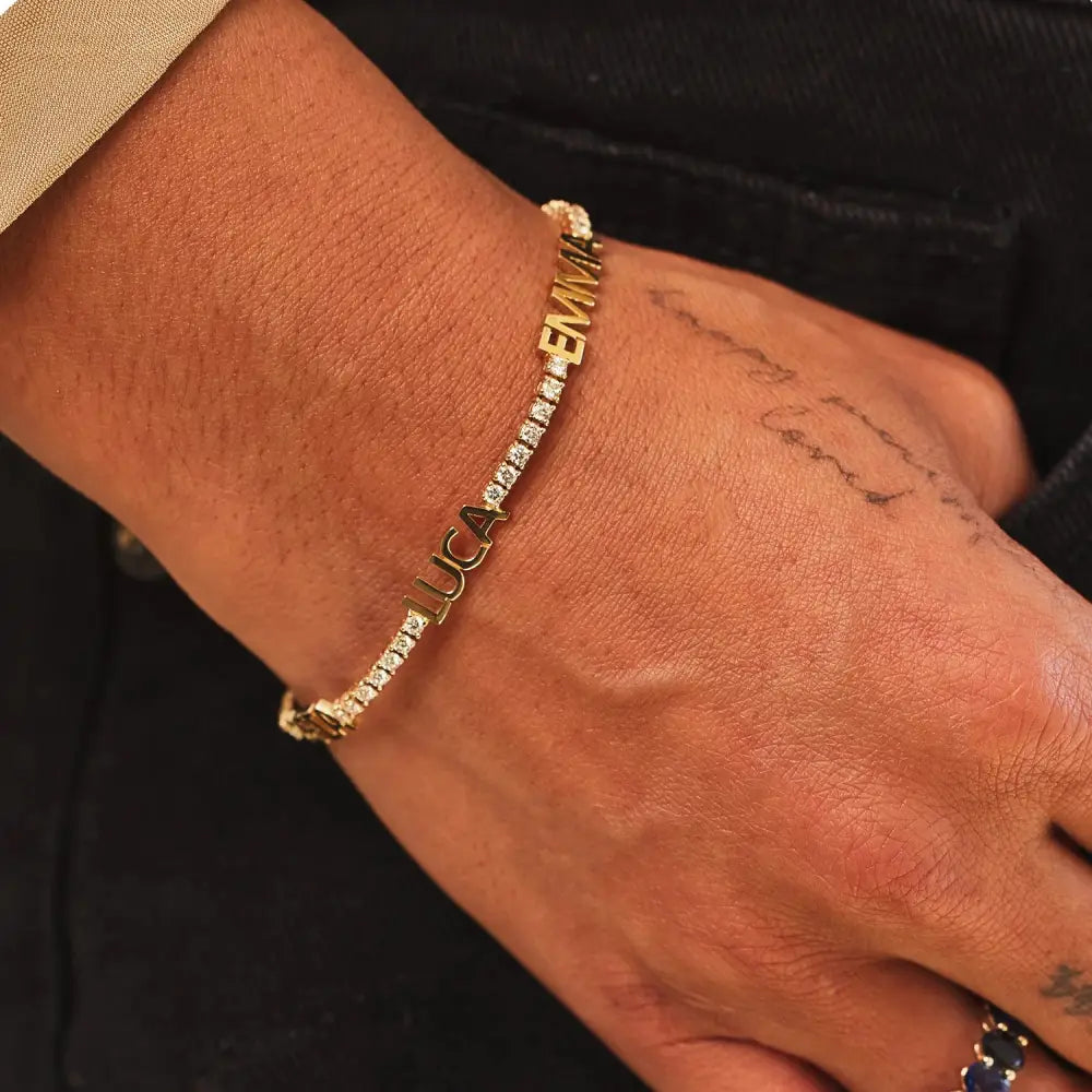 Custom Diamond Name Tennis Bracelet