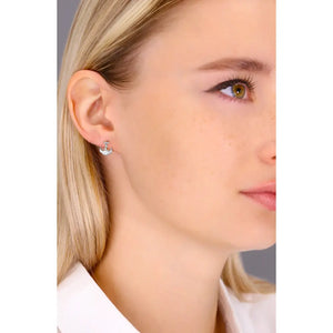CZ Anchor Stud Earrings in Sterling Silver