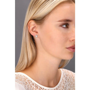 CZ Clover Stud Earrings in Sterling Silver