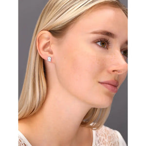 CZ Grumpy Cat Stud Earrings in Sterling Silver