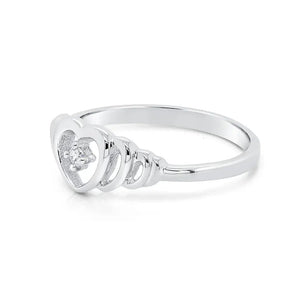 CZ Open Heart Sterling Silver Ring – Elegant Love Ring Perfect for Her on Anniversaries & Everyday Wear.