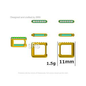 CZ Pave Square Huggie Hoop in Sterling Silver, Skinny Geometric Hoop Earrings, Gold or Silver Finish, 8Mm Minimalist Hoops