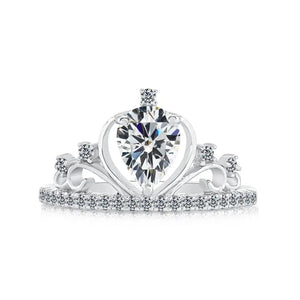 CZ Royal Princess Tiara Ring in Sterling Silver - Enchanting Fairytale Sparkle Gift for Her, Perfect for Birthdays & Everyday Elegance.