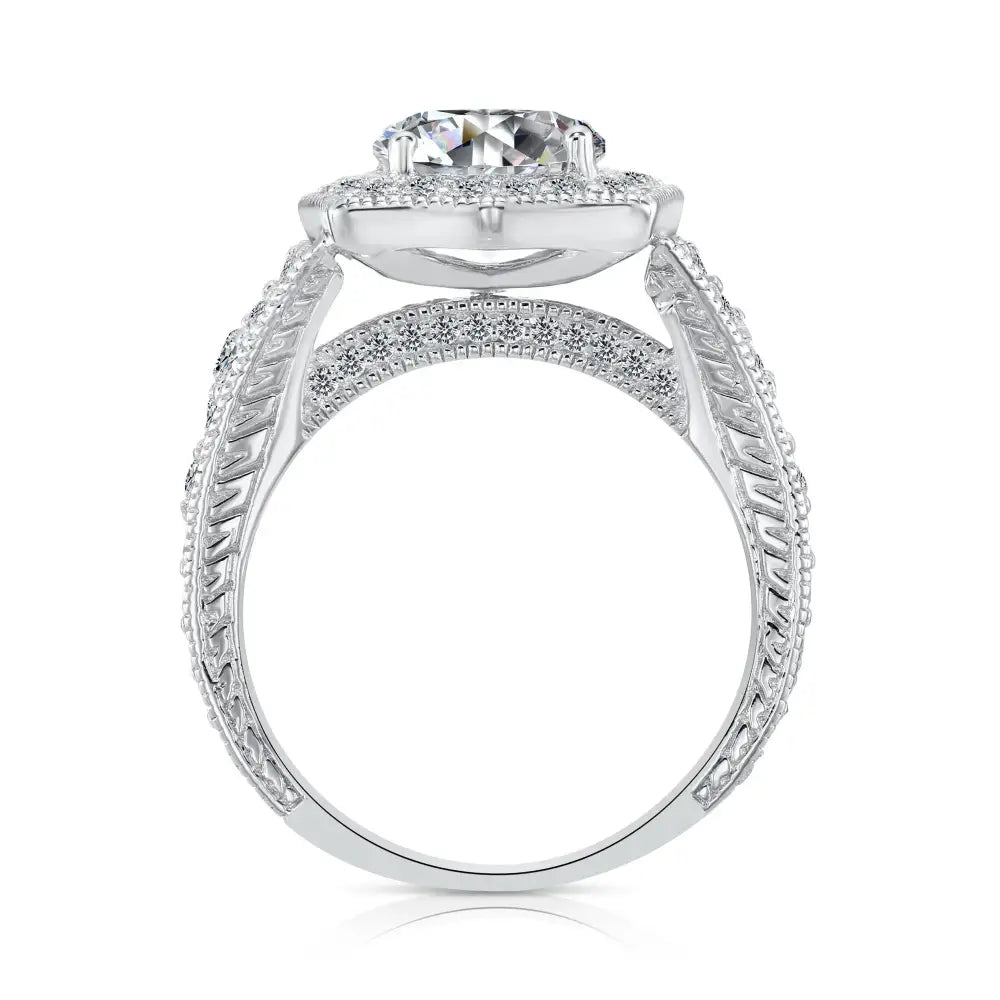 CZ Royal Square Solitaire Engagement Ring - Elegant Sterling Silver Sparkle for Proposals, Weddings & Anniversaries.