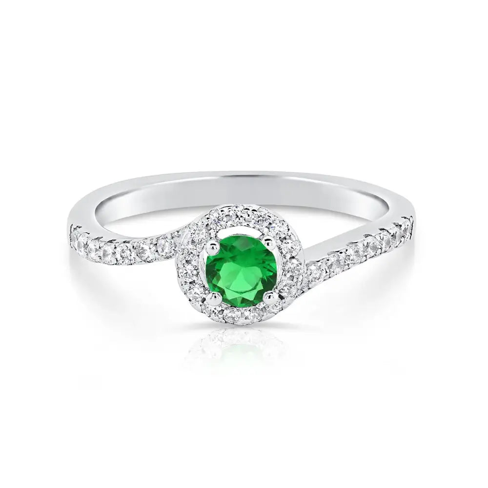 CZ Solitaire Birthstone Ring, Engagement Style In