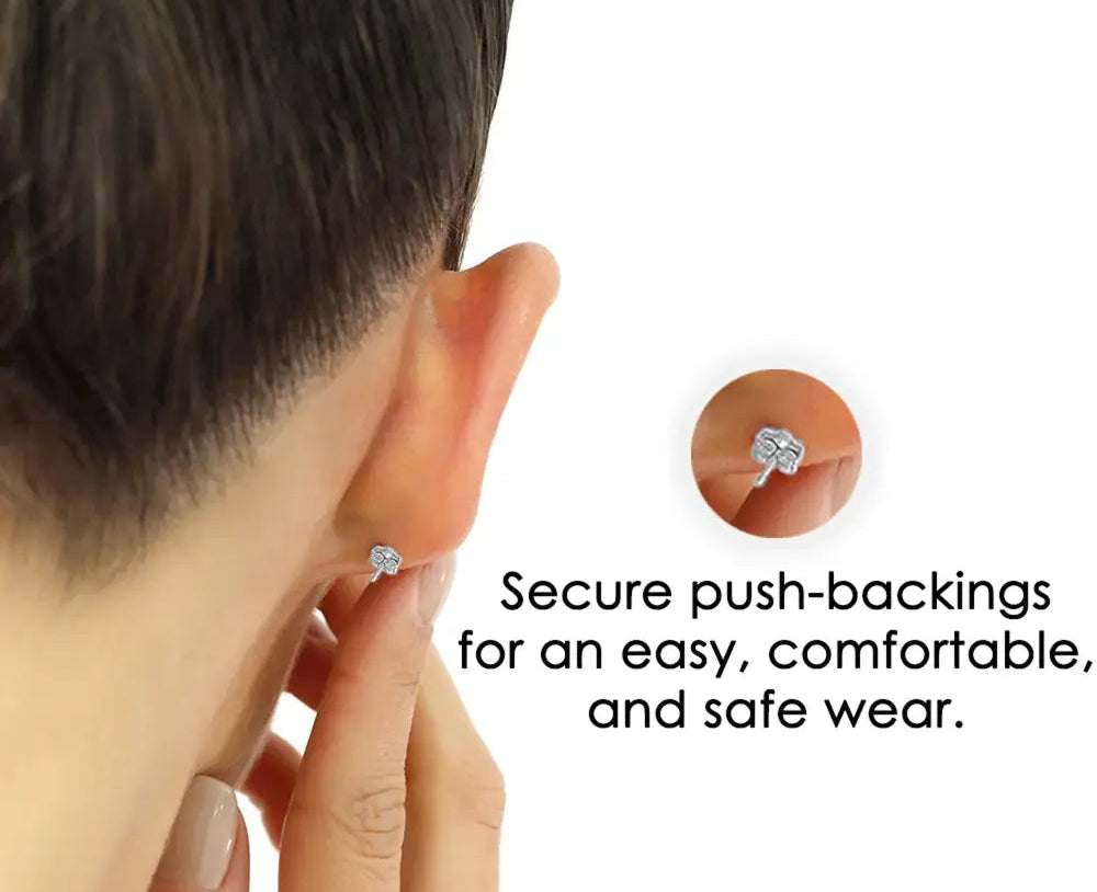 CZ Twisted Rope Stud Earrings in 925 in Sterling Silver