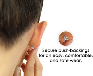 CZ Twisted Rope Stud Earrings in 925 in Sterling Silver