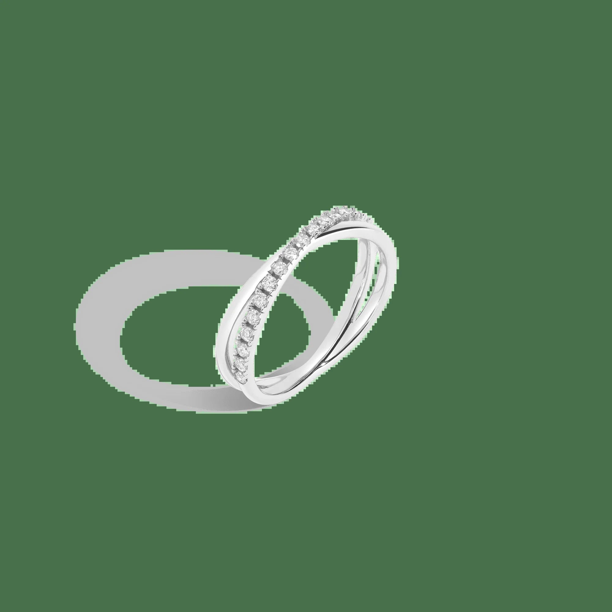 Diamond Crossover Ring NikNenz™ Premium Gold & Diamonds