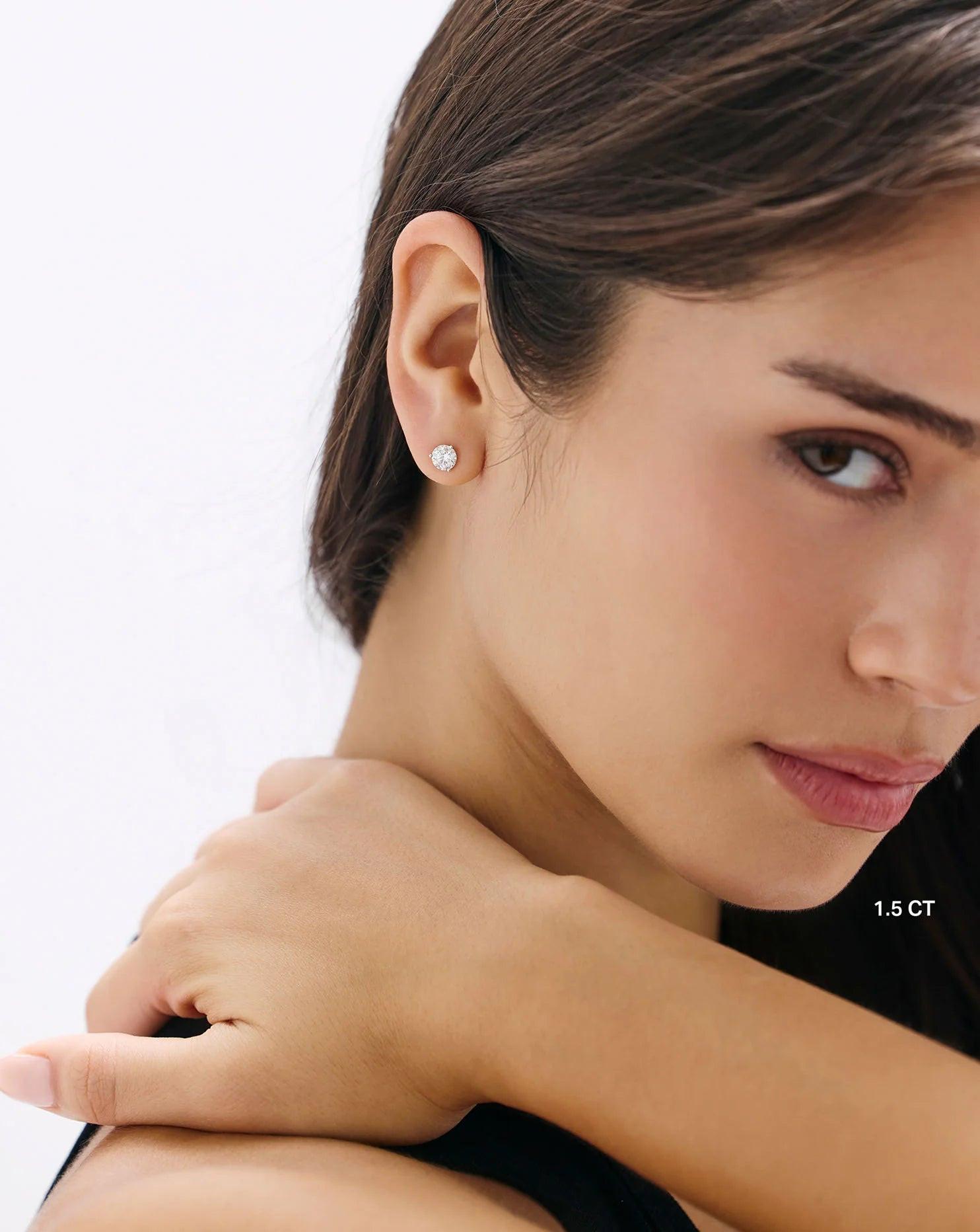 Elevate Your Elegance with Round Lab Diamond Studs.