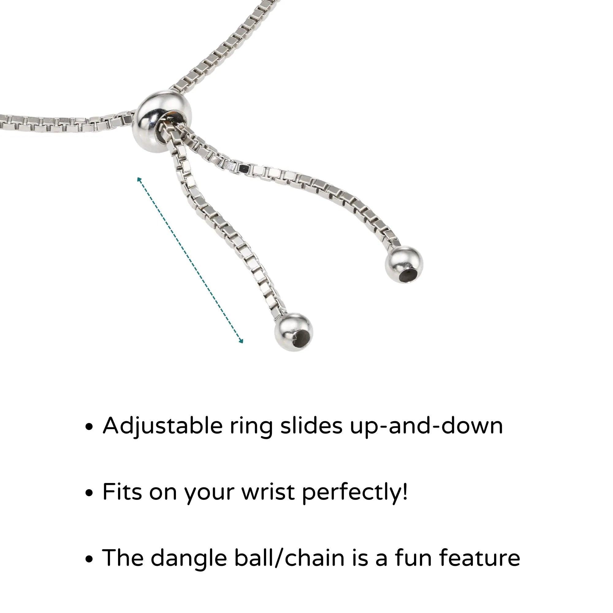 Never Stop Dreaming Adjustable 925 Sterling Silver Bracelet - Handmade Jewelry Gift.
